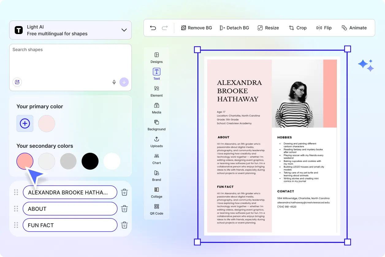 Free AI About Me Generator, Create About Me Image Content Online [ No Signup ]